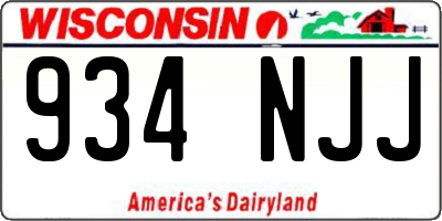 WI license plate 934NJJ