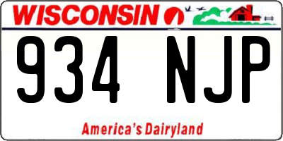 WI license plate 934NJP