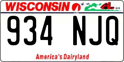 WI license plate 934NJQ