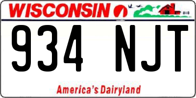 WI license plate 934NJT