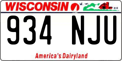 WI license plate 934NJU