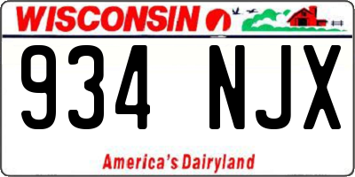 WI license plate 934NJX