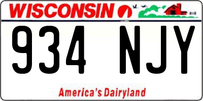 WI license plate 934NJY