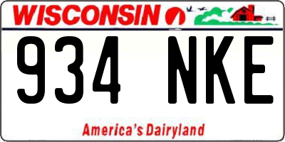WI license plate 934NKE