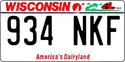 WI license plate 934NKF