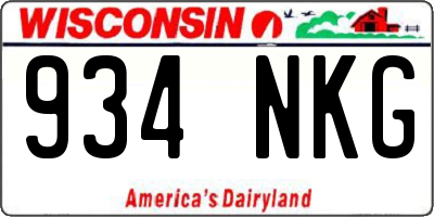 WI license plate 934NKG