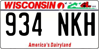 WI license plate 934NKH