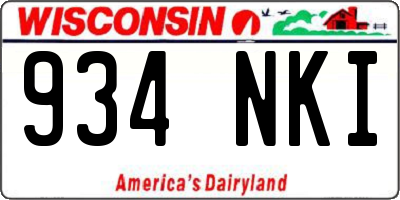 WI license plate 934NKI