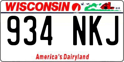 WI license plate 934NKJ