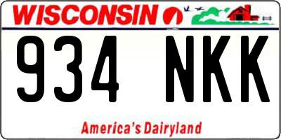 WI license plate 934NKK
