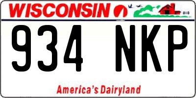 WI license plate 934NKP
