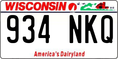 WI license plate 934NKQ