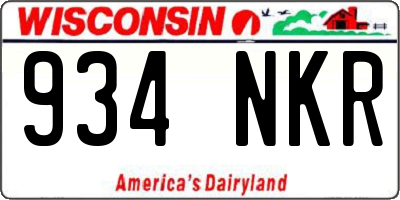 WI license plate 934NKR