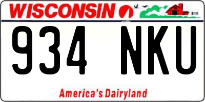 WI license plate 934NKU