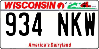 WI license plate 934NKW