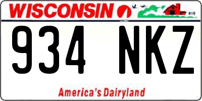 WI license plate 934NKZ