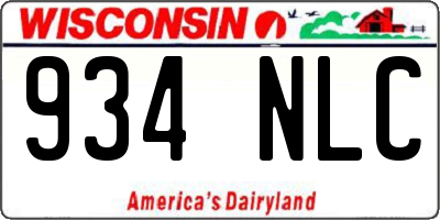 WI license plate 934NLC