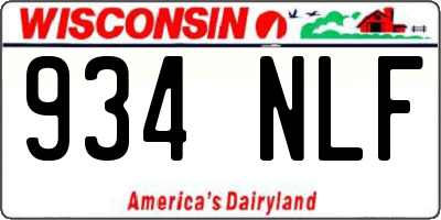 WI license plate 934NLF