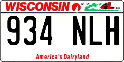 WI license plate 934NLH