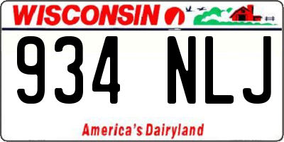 WI license plate 934NLJ
