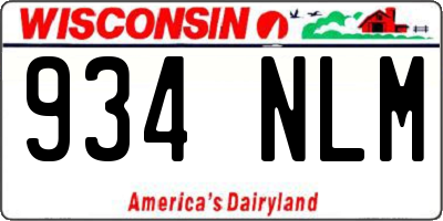WI license plate 934NLM