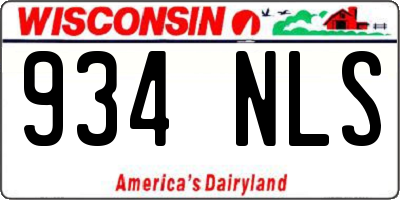 WI license plate 934NLS