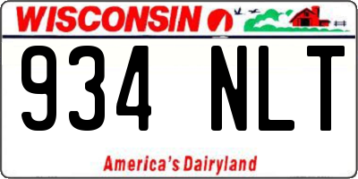 WI license plate 934NLT