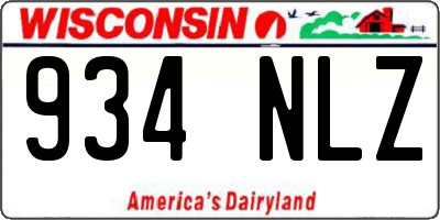 WI license plate 934NLZ