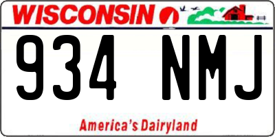 WI license plate 934NMJ