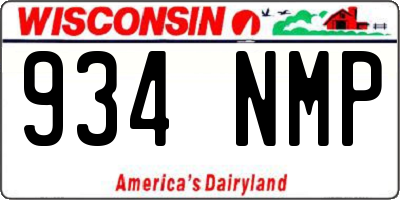 WI license plate 934NMP