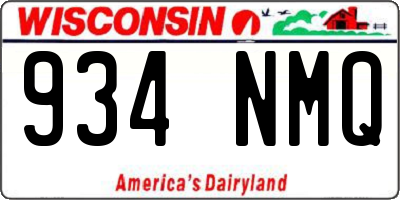 WI license plate 934NMQ