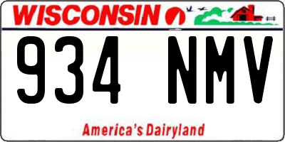 WI license plate 934NMV