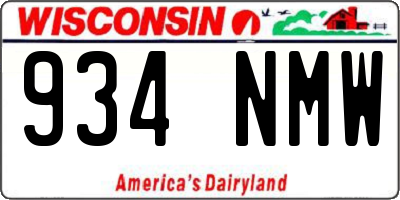 WI license plate 934NMW