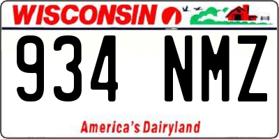 WI license plate 934NMZ
