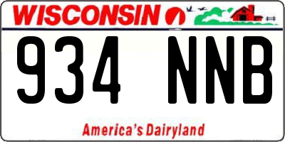 WI license plate 934NNB