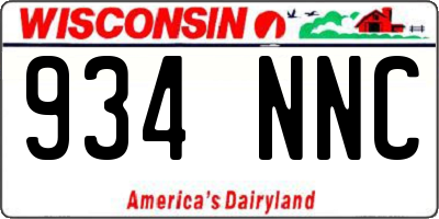 WI license plate 934NNC