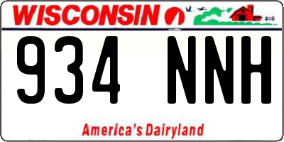 WI license plate 934NNH