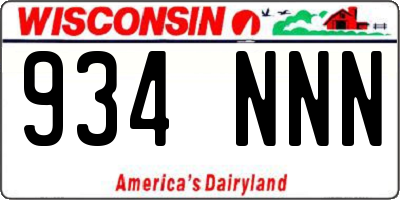 WI license plate 934NNN