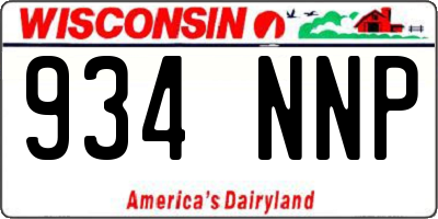 WI license plate 934NNP