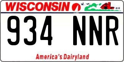 WI license plate 934NNR