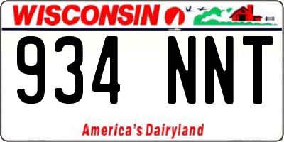 WI license plate 934NNT