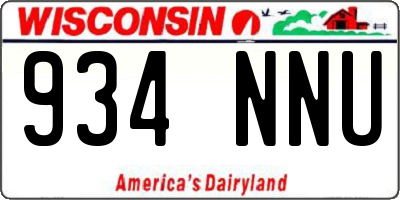 WI license plate 934NNU