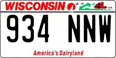 WI license plate 934NNW