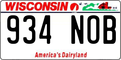 WI license plate 934NOB