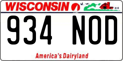 WI license plate 934NOD