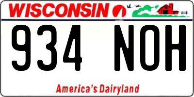 WI license plate 934NOH