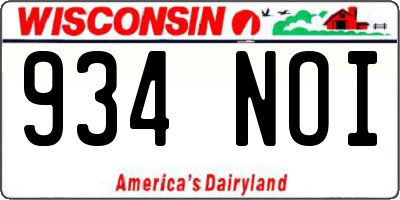 WI license plate 934NOI