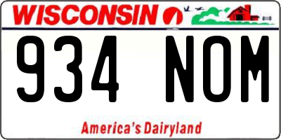 WI license plate 934NOM