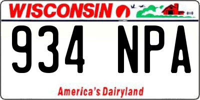 WI license plate 934NPA