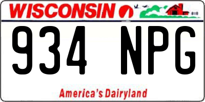WI license plate 934NPG